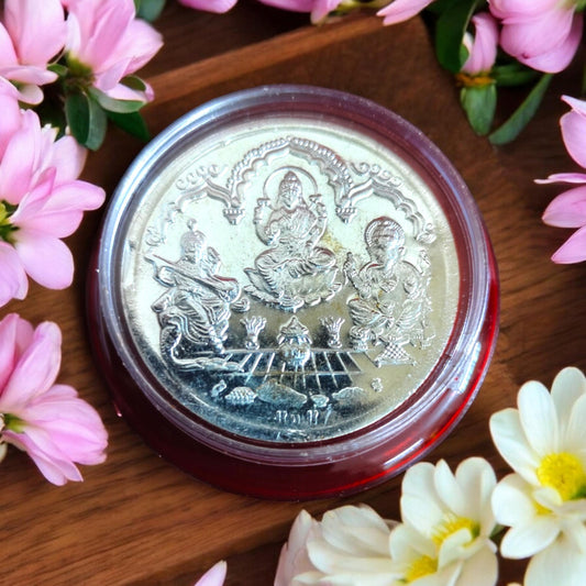 SILVER PLATED Puja Coin - For Worship or GIFT (Bulk Buyers Welcome)