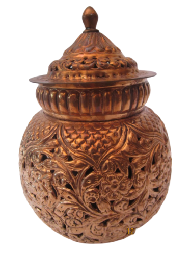 COPPER Hindu Goddess Garbo - Diya Pot - Mataji Navratri Pooja Puja Aarti Worship Shakti Maa Ambe (1149)