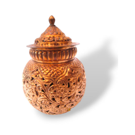 COPPER Hindu Goddess Garbo - Diya Pot - Mataji Navratri Pooja Puja Aarti Worship Shakti Maa Ambe (1149)