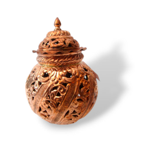 COPPER Hindu Goddess Garbo - Diya Pot - Mataji Navratri Pooja Puja Aarti Worship Shakti Maa Ambe (1167)