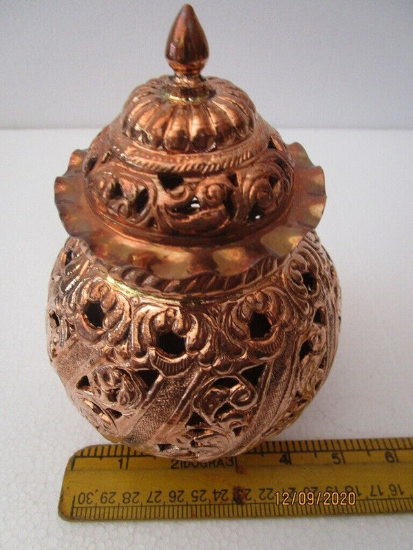 COPPER Hindu Goddess Garbo - Diya Pot - Mataji Navratri Pooja Puja Aarti Worship Shakti Maa Ambe (1167)