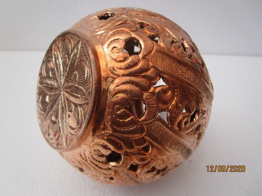 COPPER Hindu Goddess Garbo - Diya Pot - Mataji Navratri Pooja Puja Aarti Worship Shakti Maa Ambe (1167)