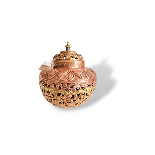 COPPER Hindu Goddess Garbo - Diya Pot - Mataji Navratri Pooja Puja Aarti Worship Shakti Maa Ambe (1180)