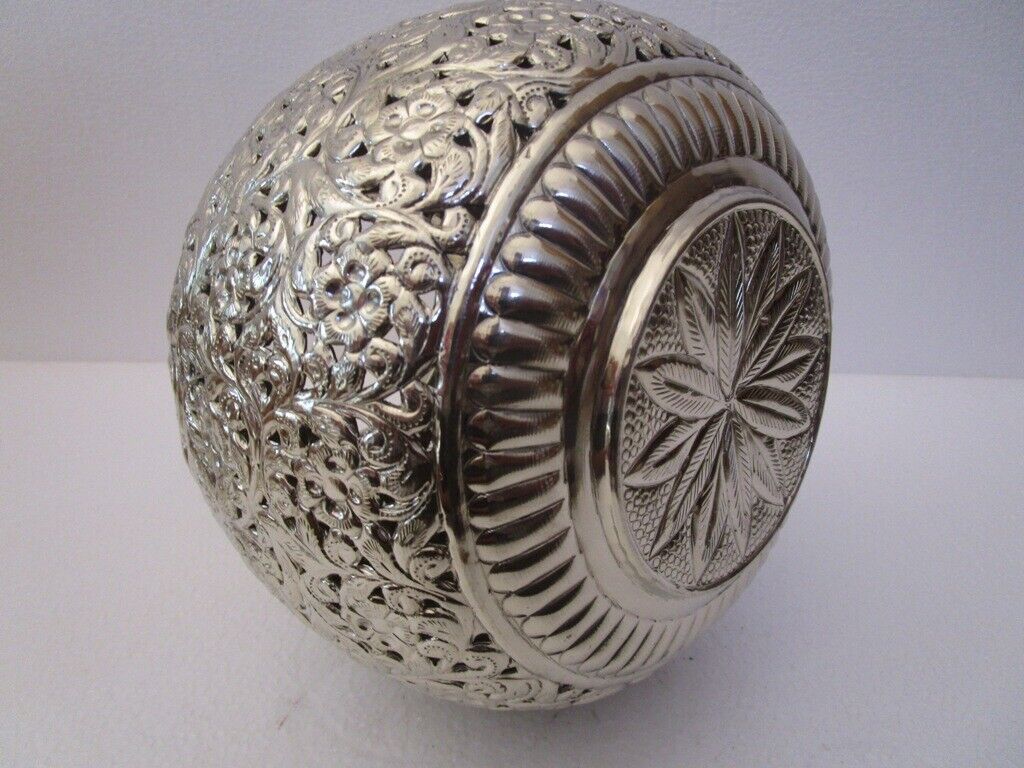 GERMAN SILVER Hindu Goddess Garbo - Diya Pot - Mataji Navratri Pooja Puja Aarti Worship Shakti Maa Ambe (1202)