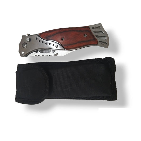 718 Wooden Foldable Camping Knife (1348)