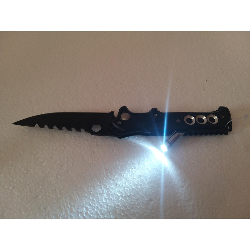 7088 Black Foldable Camping Knife (1363)