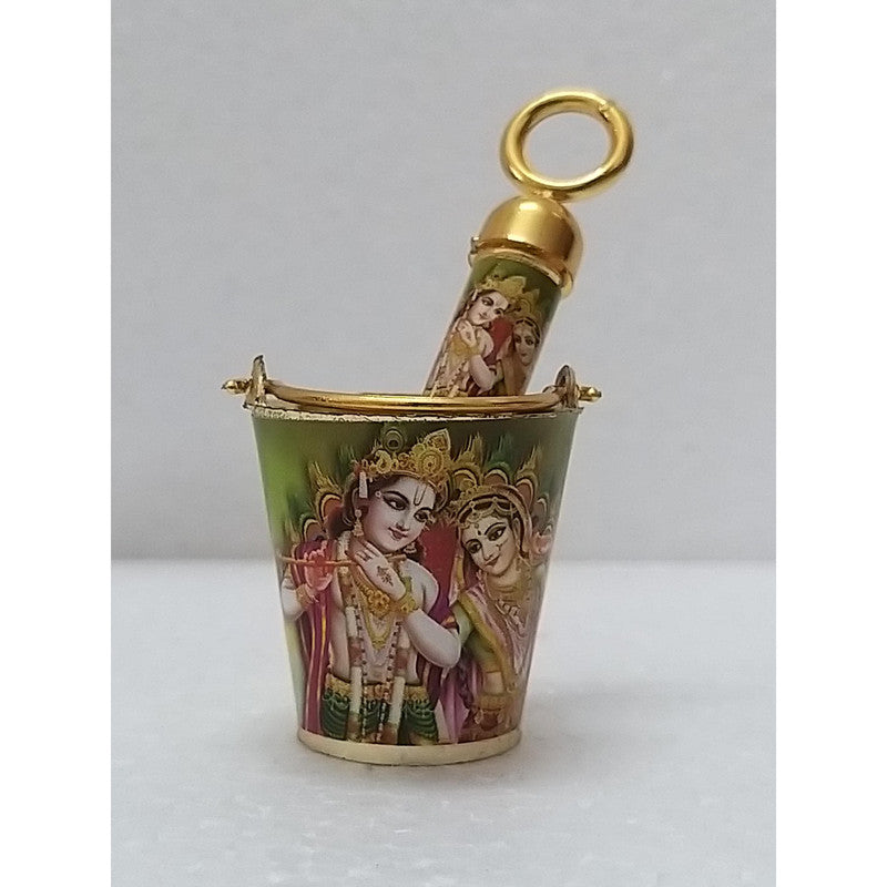 Radha Krishna Holi Celebration Printed Bucket Pichkari For Thakurji (2287)