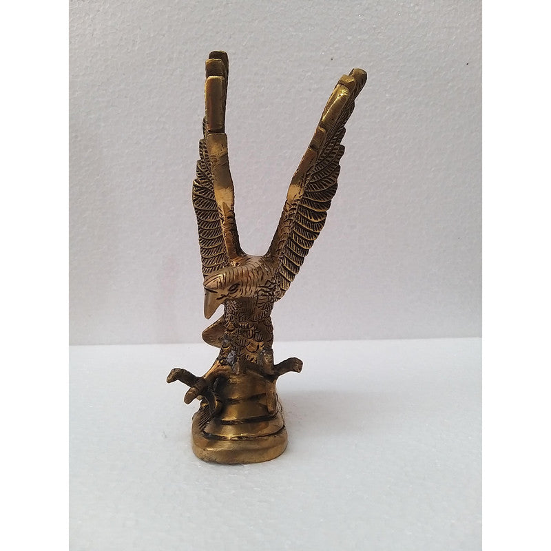 Brass Eagle Statue Wild Bird Flying Golden Eagle Spreading Wings Sculpture Feng Shui Decorative Home Office (2572)