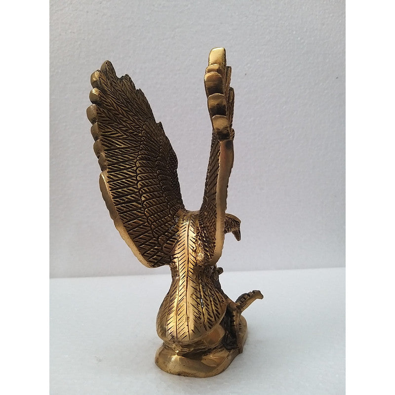 Brass Eagle Statue Wild Bird Flying Golden Eagle Spreading Wings Sculpture Feng Shui Decorative Home Office (2572)