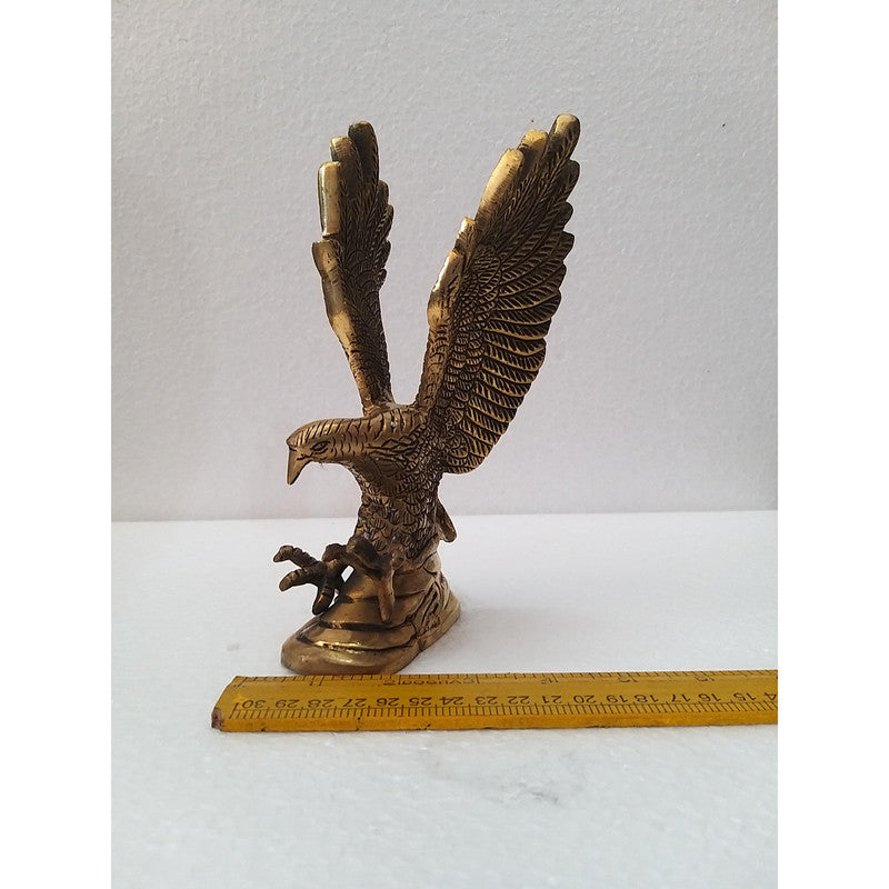 Brass Eagle Statue Wild Bird Flying Golden Eagle Spreading Wings Sculpture Feng Shui Decorative Home Office (2572)