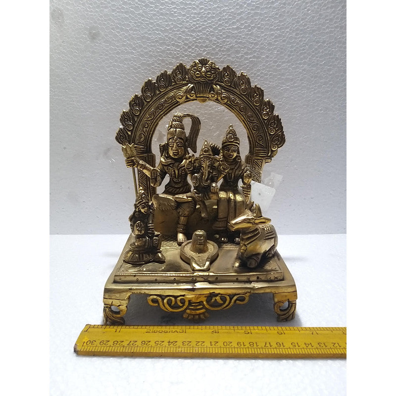 Shivji Parivar Brass Idol | Shivji Family Statue Figurines | For Puja Ghar Home Decoration (2623)