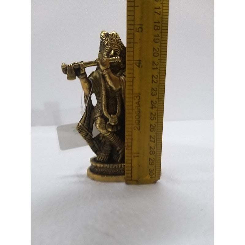 Radha Krishna Brass Idol | Lord Krishna Radha Statue Figurines | For Puja Ghar Home Decoration (2636)