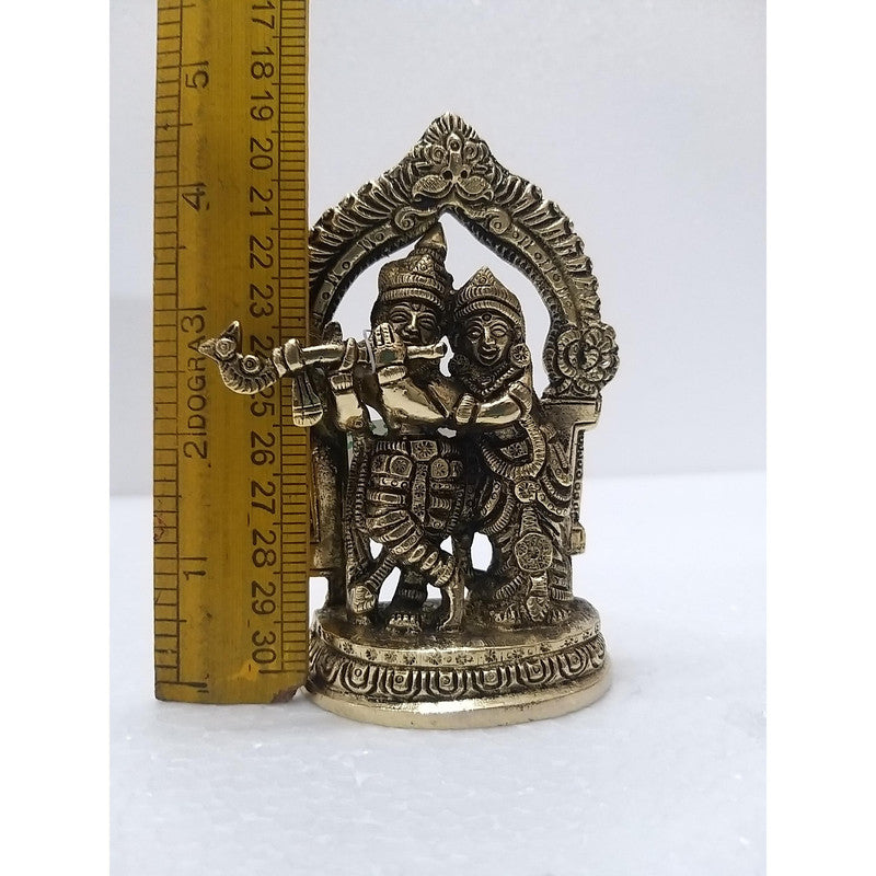 Radha Krishna Brass Idol | Lord Krishna Radha Statue Figurines | For Puja Ghar Home Decoration (2637)