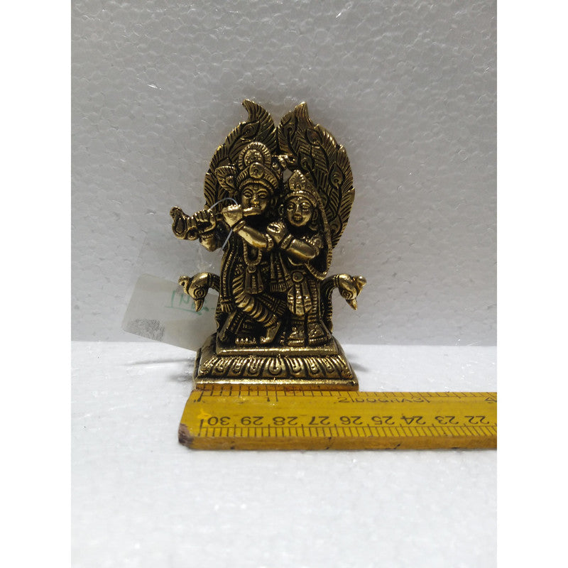 Radha Krishna Brass Idol | Lord Krishna Radha Statue Figurines | For Puja Ghar Home Decoration (2641)