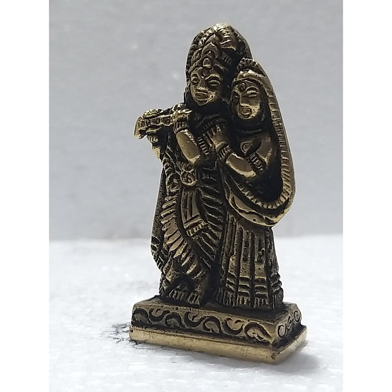 Radha Krishna Brass Idol | Lord Krishna Radha Statue Figurines | For Puja Ghar Home Decoration (2663)