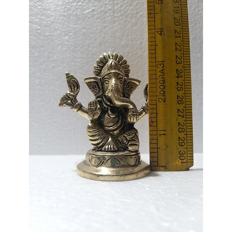 Ganeshji Brass Idol | Ganesha Brass Statue Figurines | For Puja Ghar Home Decoration (2668)