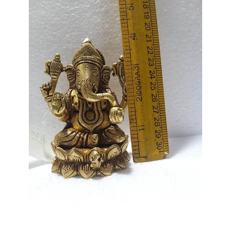 Ganeshji Brass Idol | Ganesha Brass Statue Figurines | For Puja Ghar Home Decoration (2670)