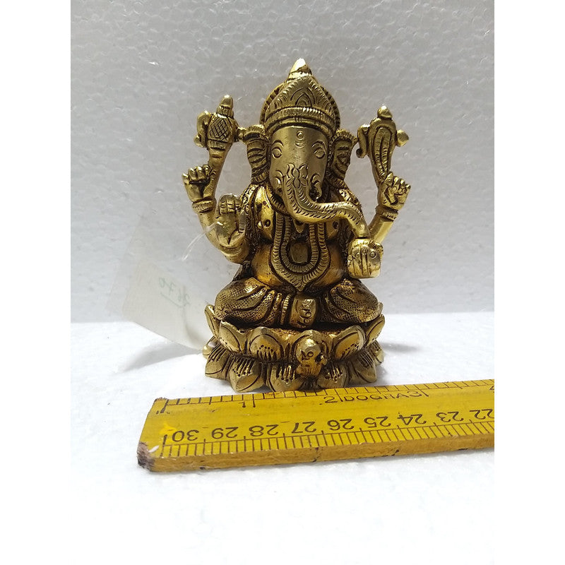 Ganeshji Brass Idol | Ganesha Brass Statue Figurines | For Puja Ghar Home Decoration (2670)