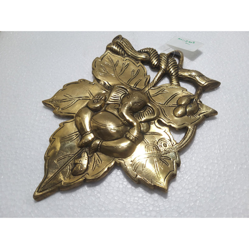 Pan Ganeshji Brass Idol | Hanging Ganeshji Statue Figurines | For Puja Ghar Home Decoration (2707)