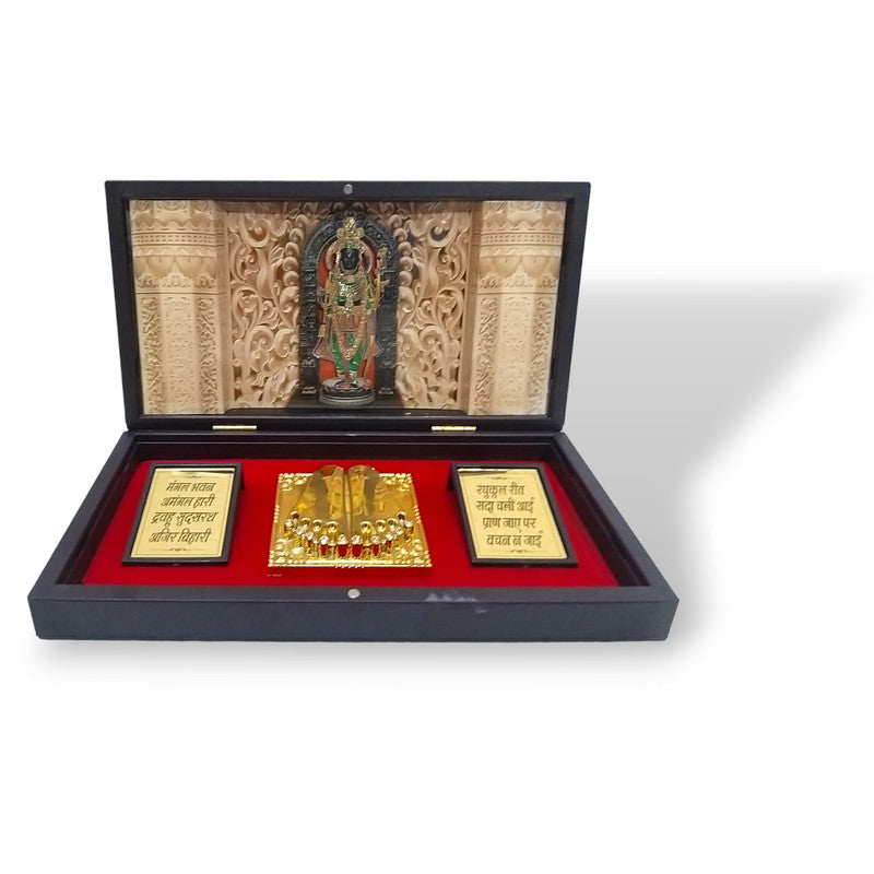 Golden Plated Ram Lalla Idol With Charan Paduka And Beautiful Box Packing | Ayodhya   (2924)