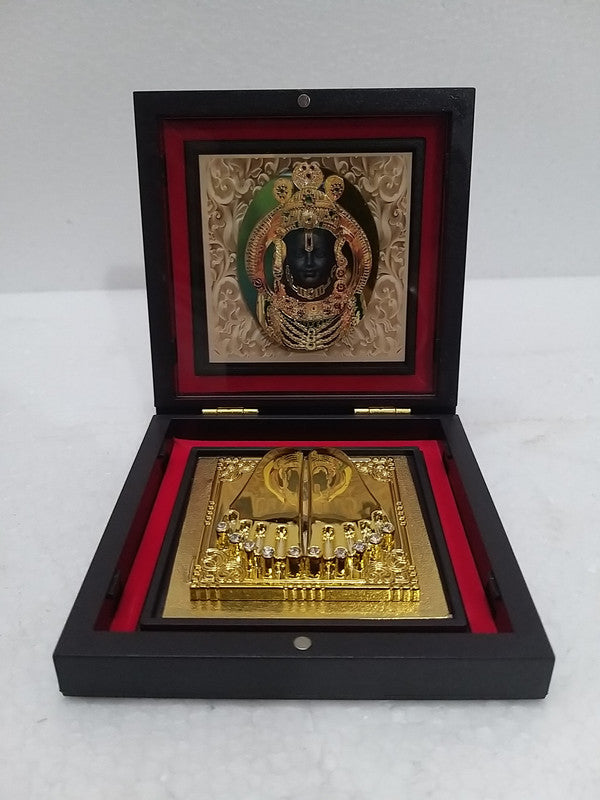 Golden Plated Ram Lalla Idol With Charan Paduka And Beautiful Box Packing | Ayodhya  (2932)