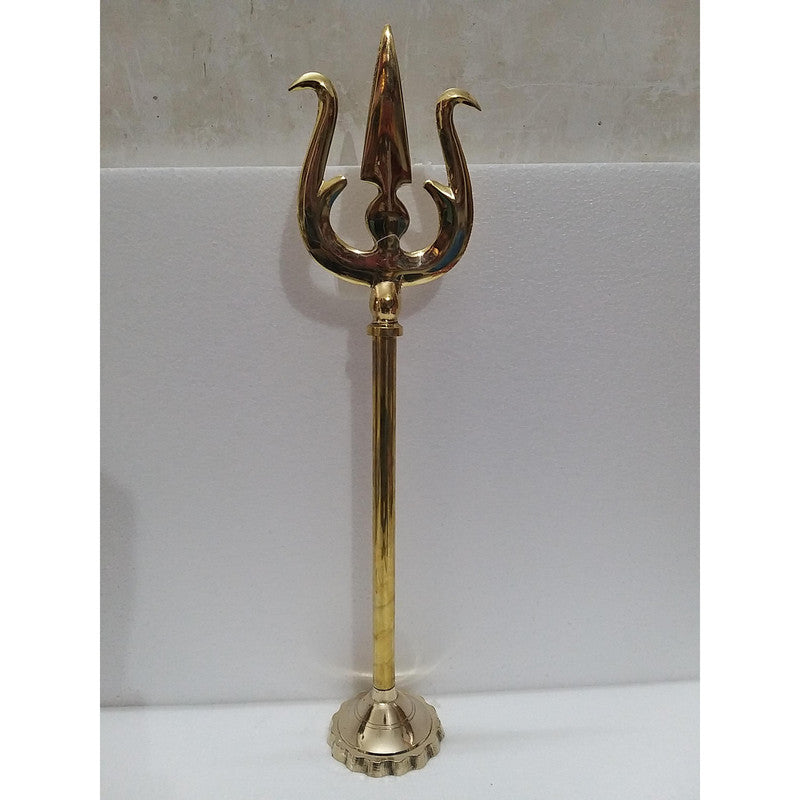 LARGE - BRASS TRISHUL Trident of Hindu Lord Shiva - Mahadev Temple SHIV shastra (2982)