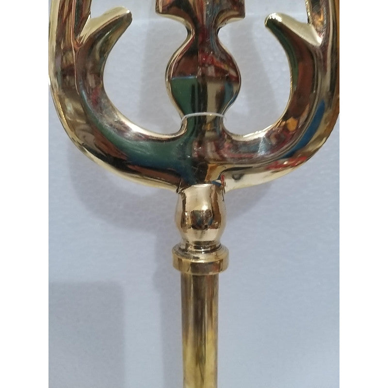 LARGE - BRASS TRISHUL Trident of Hindu Lord Shiva - Mahadev Temple SHIV shastra (2982)