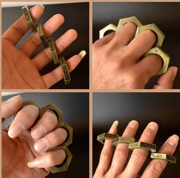 Multiple-Use Rings For Outdoor Use | Self-Defense Folding Knuckle (2999)