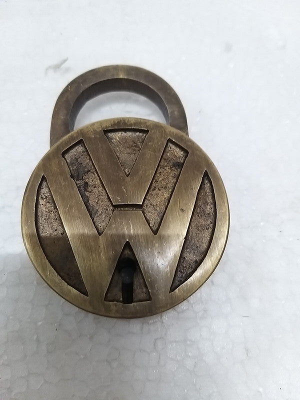 Unique Solid Brass Work VOLKSWAGEN Padlock Lock With 2 Keys (3014)