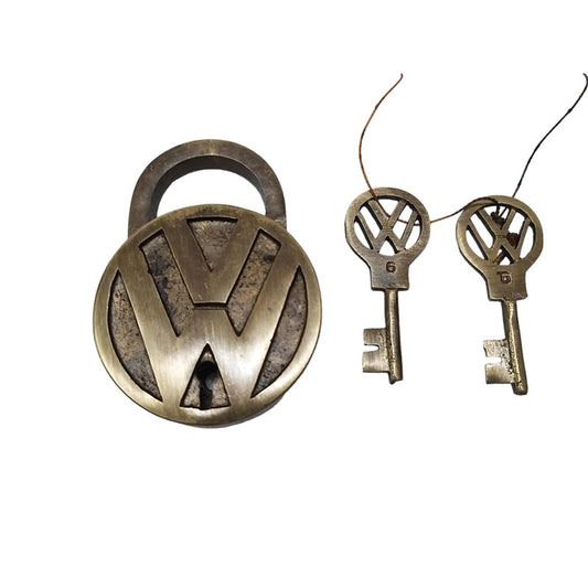 Working VOLKSWAGEN Texted Unique Brass Padlock With 2 Keys (3014)