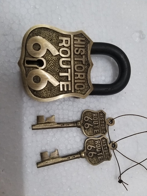 Vintage Style Historio ROUTE 66 Lock With Two Keys palock (3017)