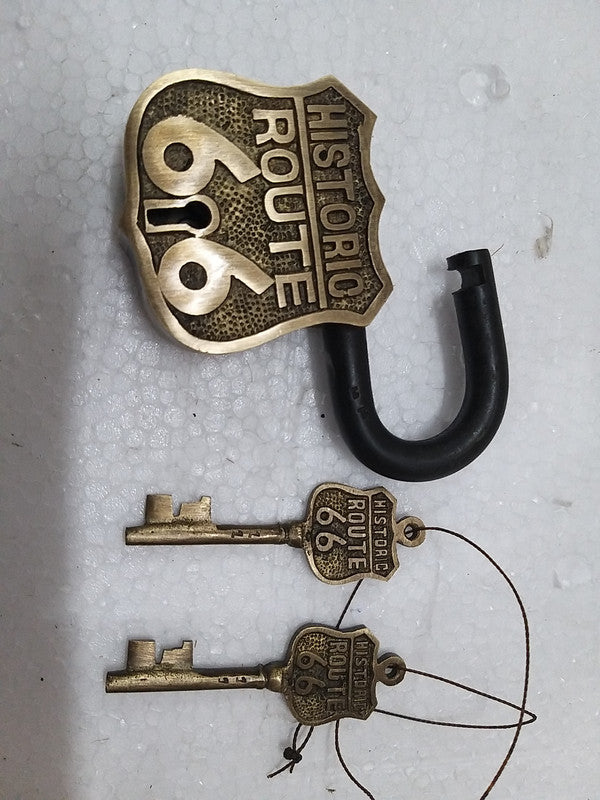 Vintage Style Historio ROUTE 66 Lock With Two Keys palock (3017)