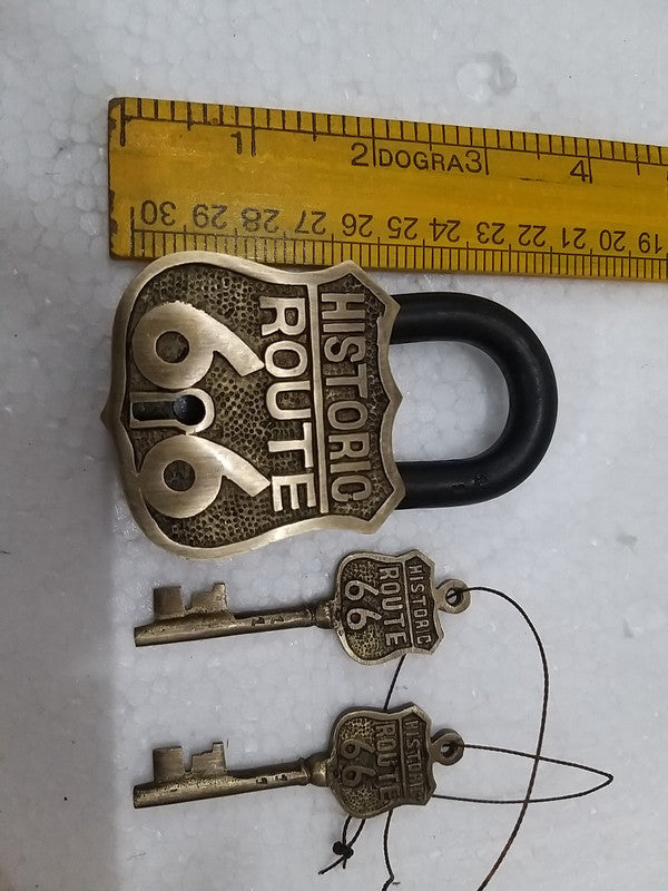 Vintage Style Historio ROUTE 66 Lock With Two Keys palock (3017)