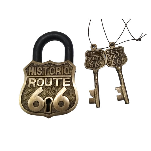 Vintage Style Historio ROUTE 66 Lock With Two Keys palock (3017)