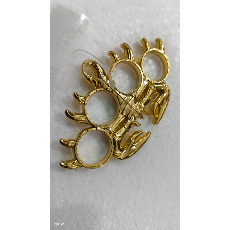 Gold Plated Knuckle Punch With Fine Polishing For Royal Collection (3425)