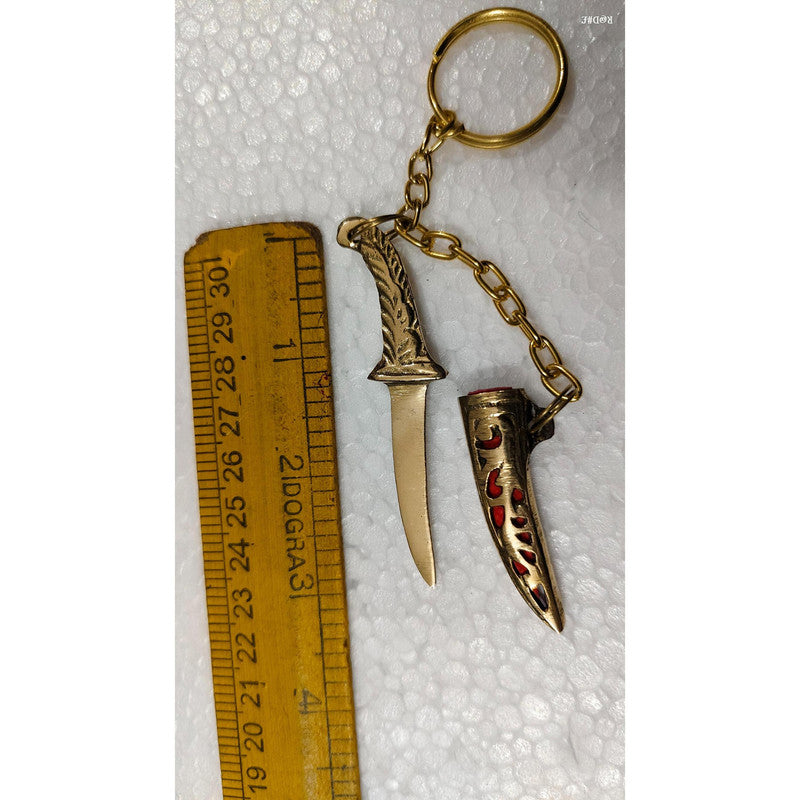 Dagger Katar Keychain In Gold Coated For Car Bike And Home Hanging (3483)