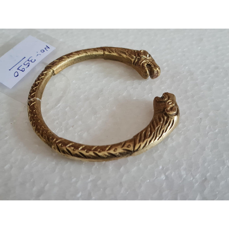 Traditional Brass Gold Plated Kada Cuff for Men (3590)