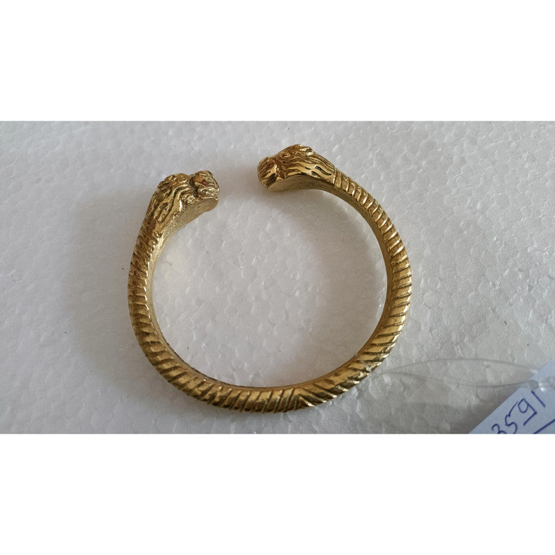 Traditional Brass Gold Plated Kada Cuff for Men (3591)