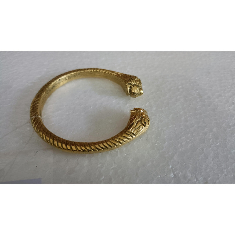 Traditional Brass Gold Plated Kada Cuff for Men (3591)