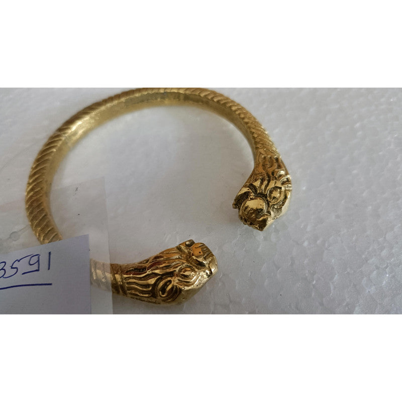 Traditional Brass Gold Plated Kada Cuff for Men (3591)