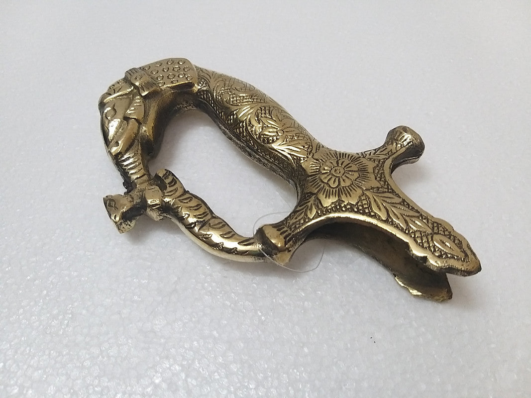 Vintage Hand Carved Brass Elephant Face Sword Handle (3616)