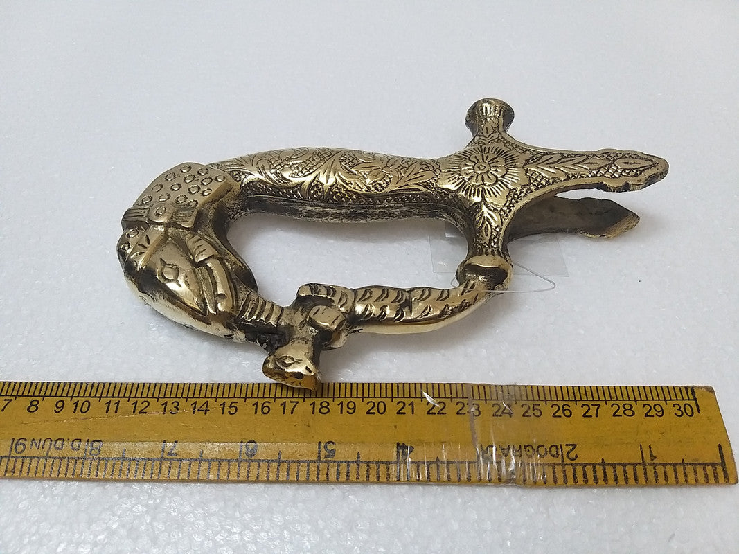 Vintage Hand Carved Brass Elephant Face Sword Handle (3616)