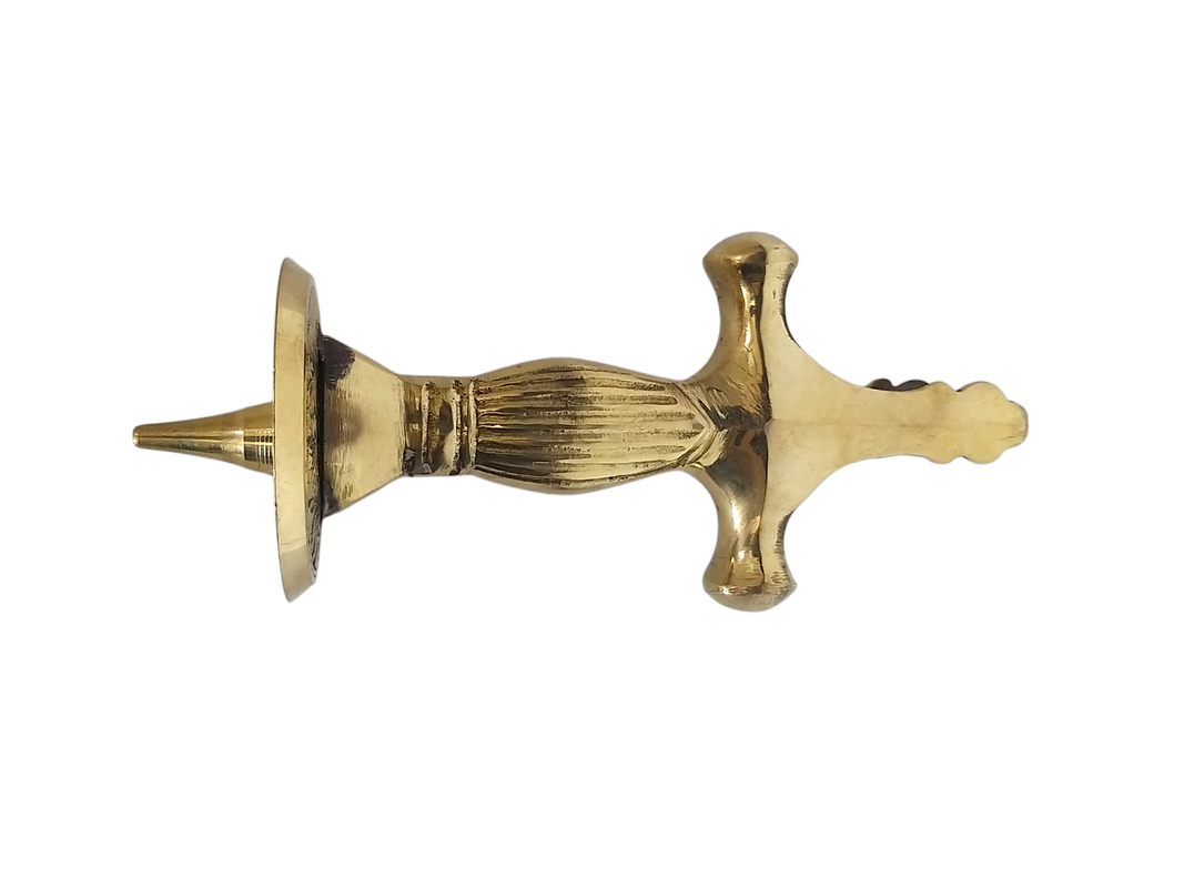 Vintage Style Hand Carved Brass Sword Handle (3619)