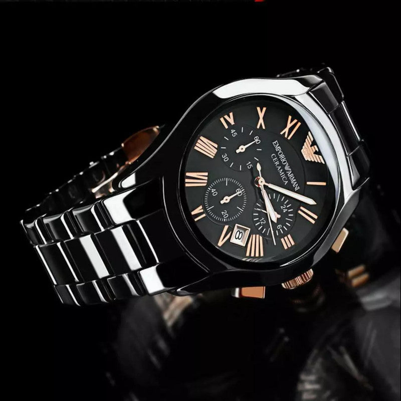 EMPORIO ARMANI CERAMICA First Copy Wrist Watch for Men Exclusive Collection - Model No: AR1410 (9156)