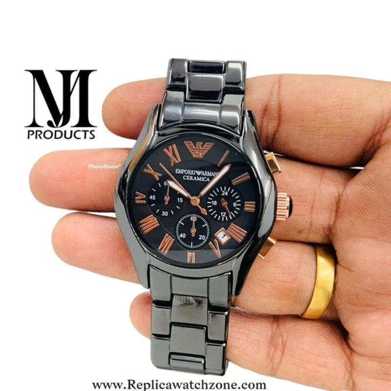 EMPORIO ARMANI CERAMICA First Copy Wrist Watch for Men Exclusive Collection - Model No: AR1410 (9156)