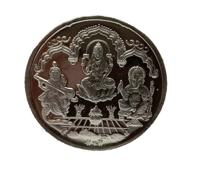 SILVER PLATED Puja Coin - For Worship or GIFT (Bulk Buyers Welcome)