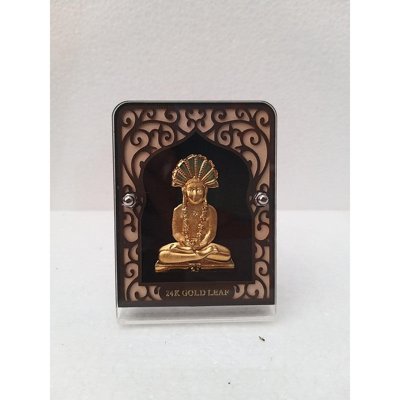 Gold Plated Jain Lord Parsvanatha with Frame | Religious Collection (1892)