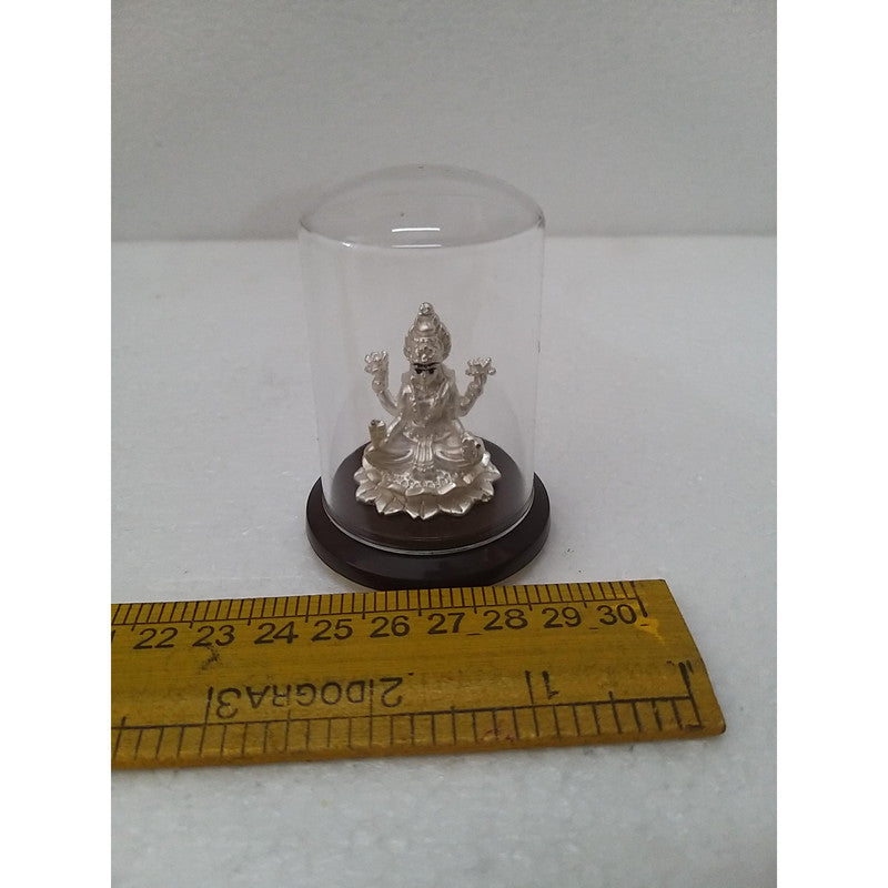 Silver Plated Beautiful Goddess Lakshmi with Acrylic Base Idol Decorative Showpiece (1974)