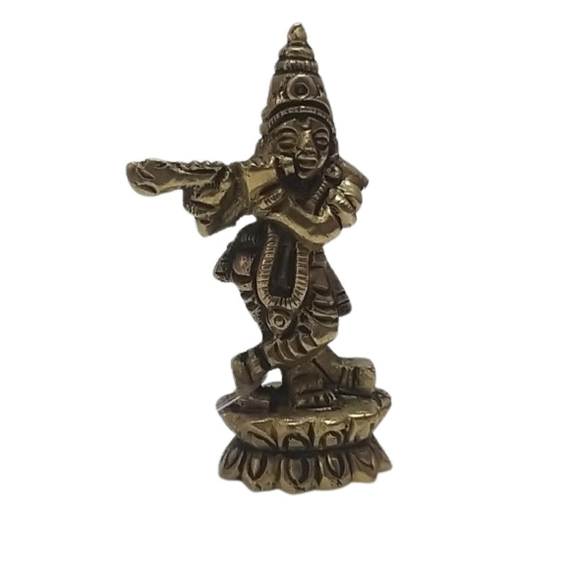 Lord Krishna Statue Figurine | Brass | Worship Pooja| Temple (1989)