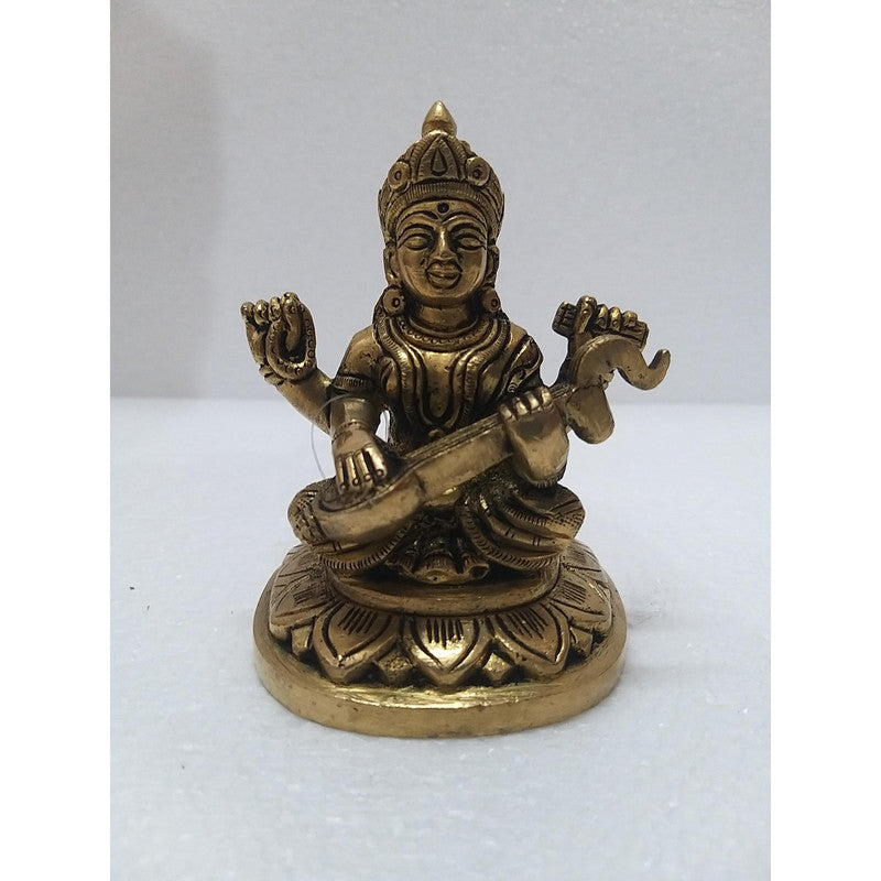 Goddess Saraswati Mata Statue Figurine | Brass | Worship Pooja| Temple (1990)